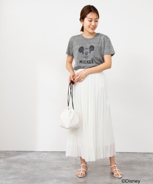 NOLLEY’S(ノーリーズ)の「◇【WEB限定】MICKEY レトロ FACE Tシャツ(Tシャツ/カットソー・レディース・グレー/ホワイト/チャコールグレー・M)」の13枚目の写真