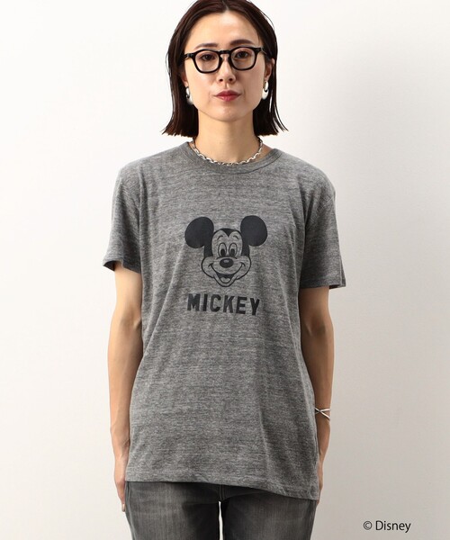 NOLLEY’S(ノーリーズ)の「◇【WEB限定】MICKEY レトロ FACE Tシャツ(Tシャツ/カットソー・レディース・グレー/ホワイト/チャコールグレー・M)」の12枚目の写真