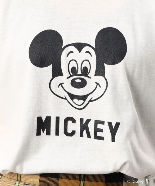 NOLLEY’S(ノーリーズ)の「◇【WEB限定】MICKEY レトロ FACE Tシャツ(Tシャツ/カットソー・レディース・グレー/ホワイト/チャコールグレー・M)」の4枚目の写真