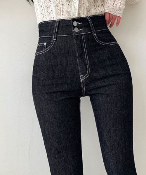 BEIDELLI（ベイデリー）の「[BELLIDE MADE] ハイウエストステッチブーツカットデニムパンツ（デニムパンツ・レディース・ブラック・MEDIUM/LARGE）」の8枚目の写真