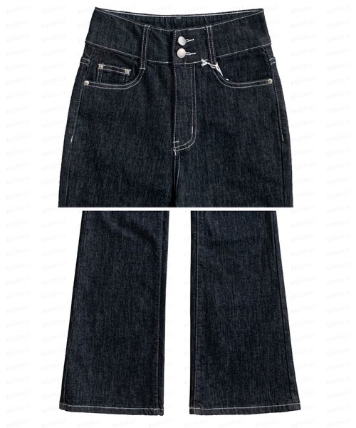 BEIDELLI（ベイデリー）の「[BELLIDE MADE] ハイウエストステッチブーツカットデニムパンツ（デニムパンツ・レディース・ブラック・MEDIUM/LARGE）」の6枚目の写真