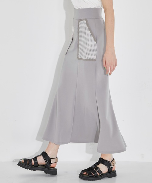 CITY TOKYO(シティトウキョウ)の「メッシュポケットマーメイドスカート(スカート・レディース・ブラック/モカ・1/2)」の13枚目の写真