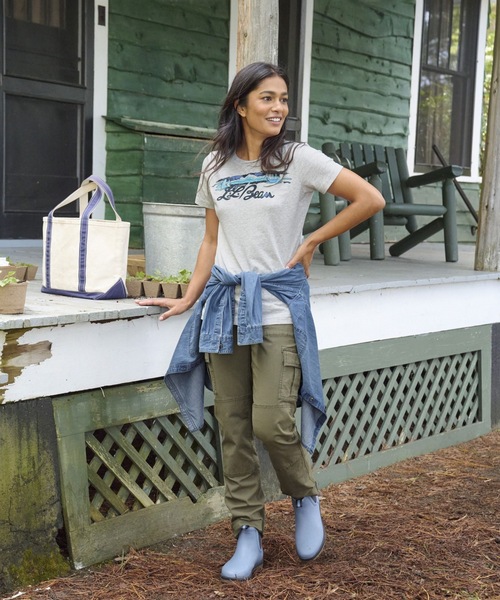 L.L.Bean（エルエルビーン）の「ウォッシュ・コットン・ティ、半袖　クルーネック　グラフィック 米国フィット・レギュラー（Tシャツ/カットソー・レディース・ライトグレー/イエロー/ブルー系・LARGE/SMALL/MEDIUM）」の5枚目の写真