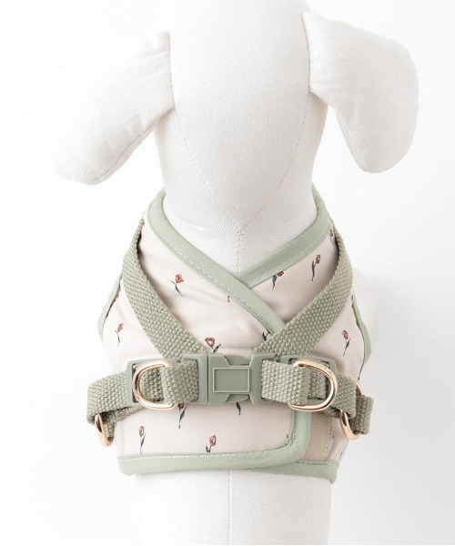 【高知インター店】 チューリップ柄ハーネス+リードSET ドッグウェア / 犬服 / お出かけ・お散歩用品