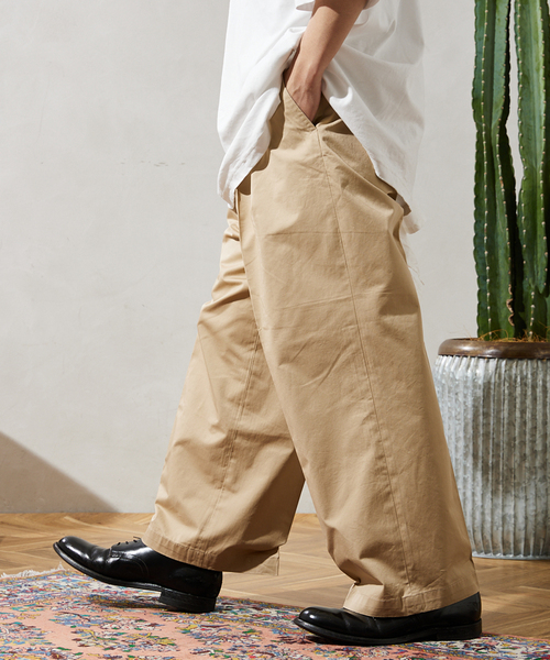 JOURNAL STANDARD relume（ジャーナルスタンダード　レリューム）の「AMERICAN チノワイドスラックス BY SUPIMA USA（チノパンツ・メンズ・ブラックミックス/ライトグレー/ベージュ/グリーン系その他・MEDIUM/LARGE）」の4枚目の写真