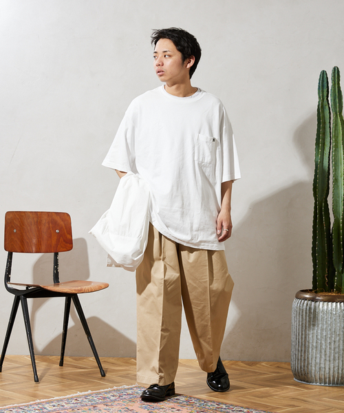 JOURNAL STANDARD relume（ジャーナルスタンダード　レリューム）の「AMERICAN チノワイドスラックス BY SUPIMA USA（チノパンツ・メンズ・ブラックミックス/ライトグレー/ベージュ/グリーン系その他・MEDIUM/LARGE）」の6枚目の写真