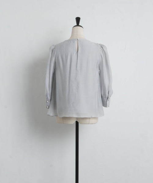 tocco closet（トッコ　クローゼット）の「りぼん付きシャイニーシアーブラウス（シャツ/ブラウス・レディース・アイボリー/グレー系その他・M）」の20枚目の写真