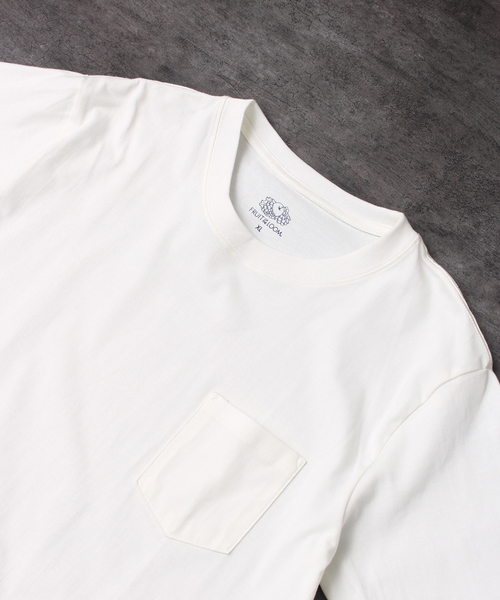 FRUIT OF THE LOOM(フルーツオブザルーム)の「【FRUIT OF THE LOOM】7オンス 天竺 ユニセックス ベーシック ポケット Tシャツ(Tシャツ/カットソー・メンズ・グレー/ホワイト/ブラック・S/XL/XS/L/M)」の12枚目の写真
