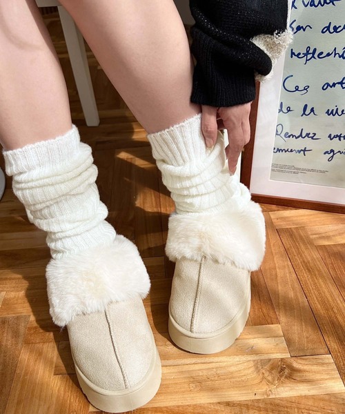 moment+（モーメントプラス）の「【累計販売数1万足突破！】フェイクムートンスリッポン（スリッポン・レディース・モカ/アイボリー/ブラック/キャメル・L/LL/S/M）」の17枚目の写真