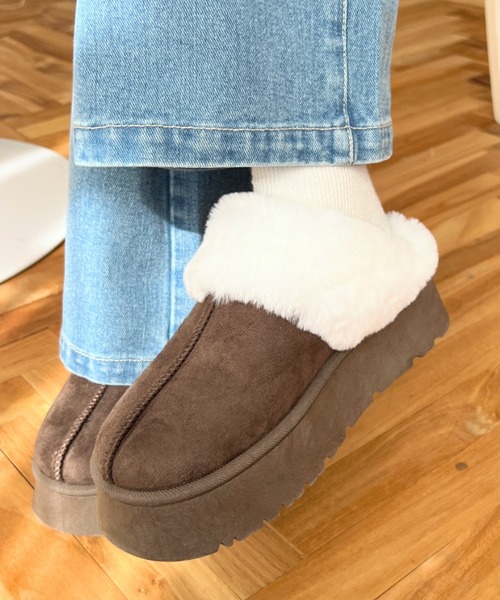 moment+（モーメントプラス）の「【累計販売数1万足突破！】フェイクムートンスリッポン（スリッポン・レディース・モカ/アイボリー/ブラック/キャメル・L/LL/S/M）」の10枚目の写真