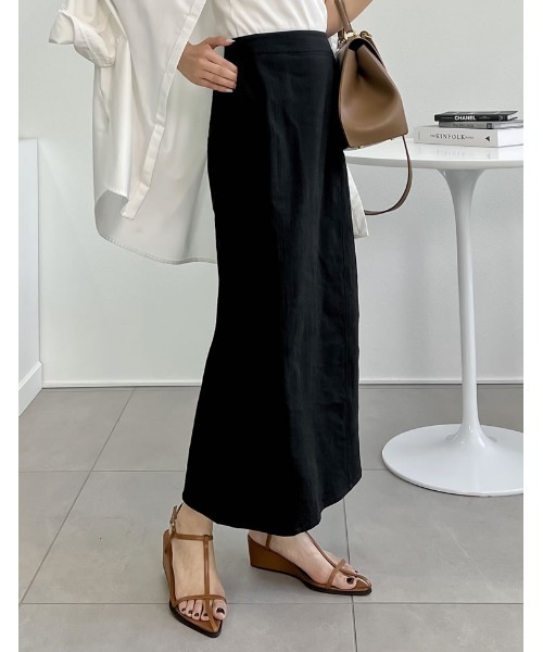 Re:EDIT（リエディ）の「[低身長サイズ有]ストレッチコットンスリットナロースカート（スカート・レディース・ブラック/ブラウン/アイボリー系/ブルー/グリーン・SHORT/MEDIUM/LARGE）」の2枚目の写真