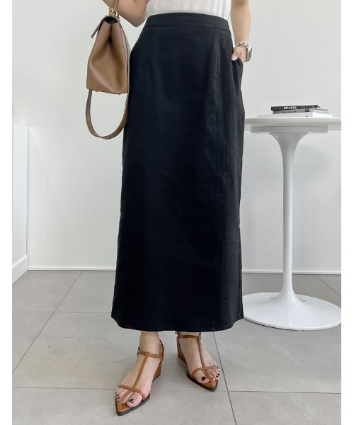 Re:EDIT（リエディ）の「[低身長サイズ有]ストレッチコットンスリットナロースカート（スカート・レディース・ブラック/ブラウン/アイボリー系/ブルー/グリーン・SHORT/MEDIUM/LARGE）」の11枚目の写真