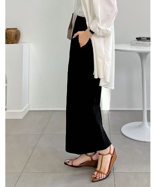 Re:EDIT（リエディ）の「[低身長サイズ有]ストレッチコットンスリットナロースカート（スカート・レディース・ブラック/ブラウン/アイボリー系/ブルー/グリーン・SHORT/MEDIUM/LARGE）」の13枚目の写真