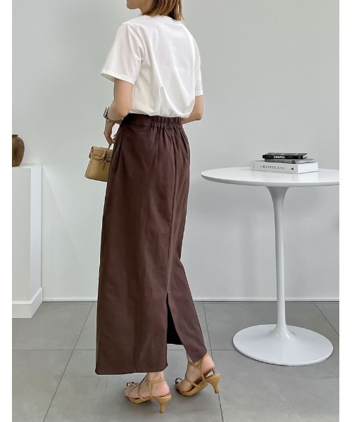 Re:EDIT（リエディ）の「[低身長サイズ有]ストレッチコットンスリットナロースカート（スカート・レディース・ブラック/ブラウン/アイボリー系/ブルー/グリーン・SHORT/MEDIUM/LARGE）」の21枚目の写真