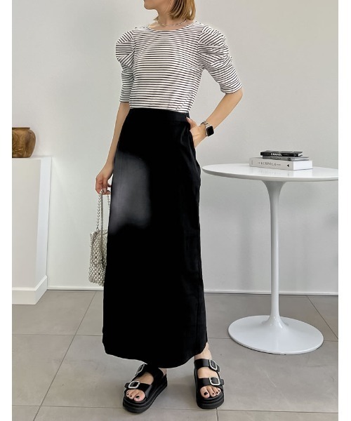 Re:EDIT（リエディ）の「[低身長サイズ有]ストレッチコットンスリットナロースカート（スカート・レディース・ブラック/ブラウン/アイボリー系/ブルー/グリーン・SHORT/MEDIUM/LARGE）」の10枚目の写真