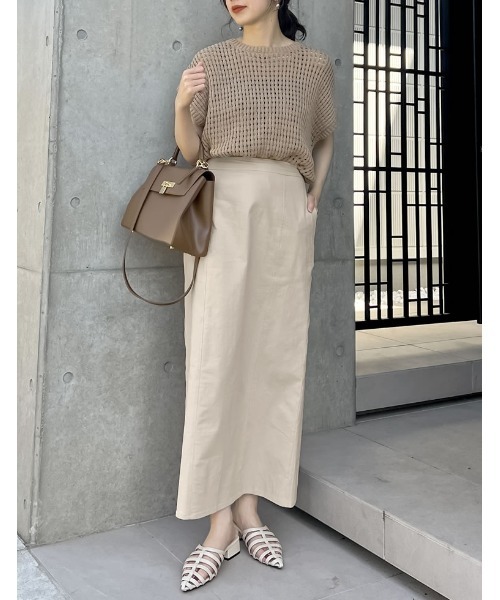 Re:EDIT（リエディ）の「[低身長サイズ有]ストレッチコットンスリットナロースカート（スカート・レディース・ブラック/ブラウン/アイボリー系/ブルー/グリーン・SHORT/MEDIUM/LARGE）」の18枚目の写真