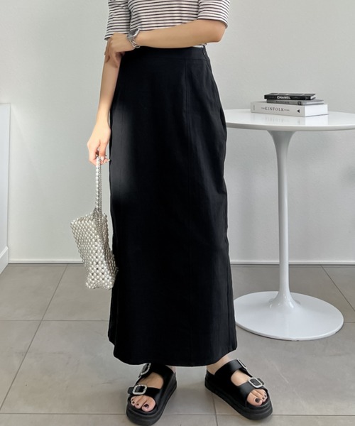 Re:EDIT（リエディ）の「[低身長サイズ有]ストレッチコットンスリットナロースカート（スカート・レディース・ブラック/ブラウン/アイボリー系/ブルー/グリーン・SHORT/MEDIUM/LARGE）」の6枚目の写真