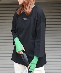 CUBE SUGAR | 無地リブ袖切替クルーネックインナー(Tシャツ/カットソー)