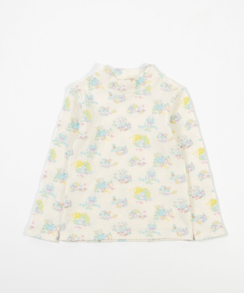 KP(ケーピー)の「日本製/接結ハイネック長袖Tシャツ(100~130cm)(Tシャツ/カットソー・キッズ・ピンク/オフホワイト・100cm/130cm/120cm/110cm)」の2枚目の写真