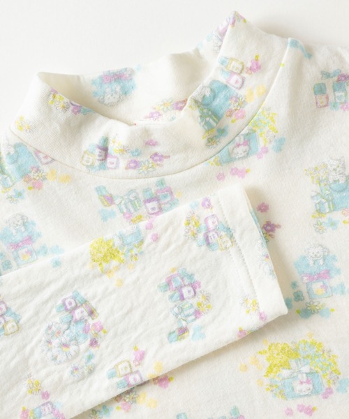 KP(ケーピー)の「日本製/接結ハイネック長袖Tシャツ(100~130cm)(Tシャツ/カットソー・キッズ・ピンク/オフホワイト・100cm/130cm/120cm/110cm)」の3枚目の写真