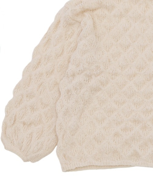 select MOCA（セレクトモカ）の「モヘアライクドロップ編みオーバーニット（ニット/セーター・レディース・テラコッタ/ライトカーキ/アイボリー/チャコールグレー/ネイビー・FREE）」の12枚目の写真