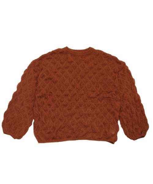 select MOCA（セレクトモカ）の「モヘアライクドロップ編みオーバーニット（ニット/セーター・レディース・テラコッタ/ライトカーキ/アイボリー/チャコールグレー/ネイビー・FREE）」の7枚目の写真