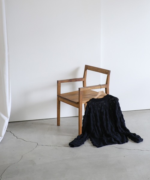 select MOCA（セレクトモカ）の「モヘアライクドロップ編みオーバーニット（ニット/セーター・レディース・テラコッタ/ライトカーキ/アイボリー/チャコールグレー/ネイビー・FREE）」の15枚目の写真