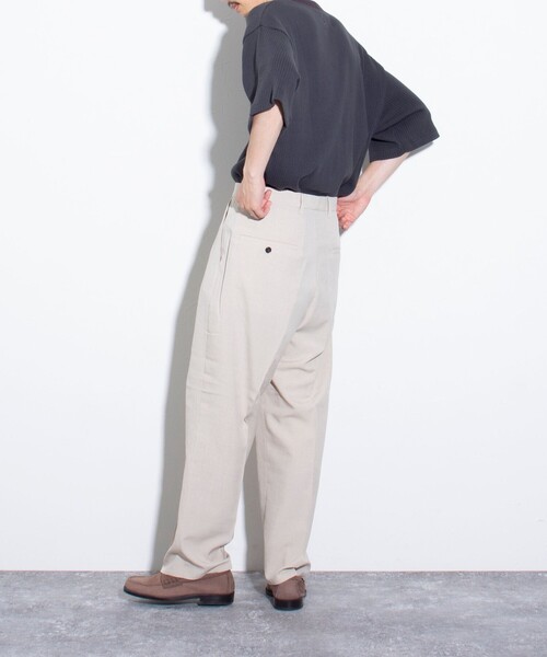 GLOSTER（グロスター）の「【GLOSTER/グロスター】シャンブレーエステル ツータックスラックス（スラックス・メンズ・チャコールグレー/ブラック/ベージュ・S/M/L）」の11枚目の写真