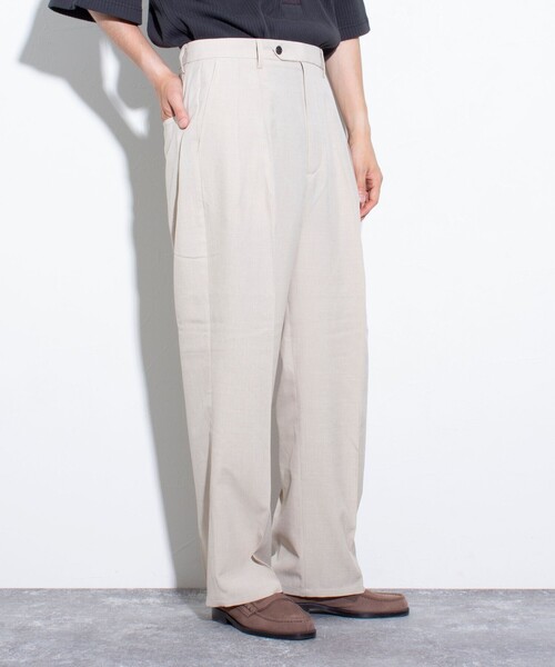 GLOSTER（グロスター）の「【GLOSTER/グロスター】シャンブレーエステル ツータックスラックス（スラックス・メンズ・チャコールグレー/ブラック/ベージュ・S/M/L）」の14枚目の写真