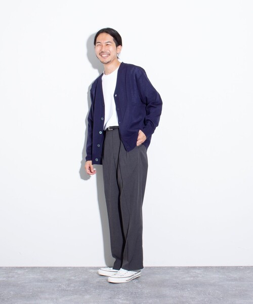 GLOSTER（グロスター）の「【GLOSTER/グロスター】シャンブレーエステル ツータックスラックス（スラックス・メンズ・チャコールグレー/ブラック/ベージュ・S/M/L）」の18枚目の写真