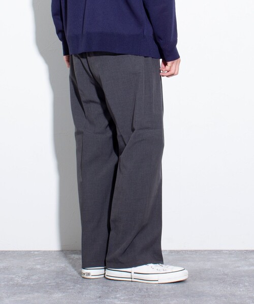 GLOSTER（グロスター）の「【GLOSTER/グロスター】シャンブレーエステル ツータックスラックス（スラックス・メンズ・チャコールグレー/ブラック/ベージュ・S/M/L）」の9枚目の写真