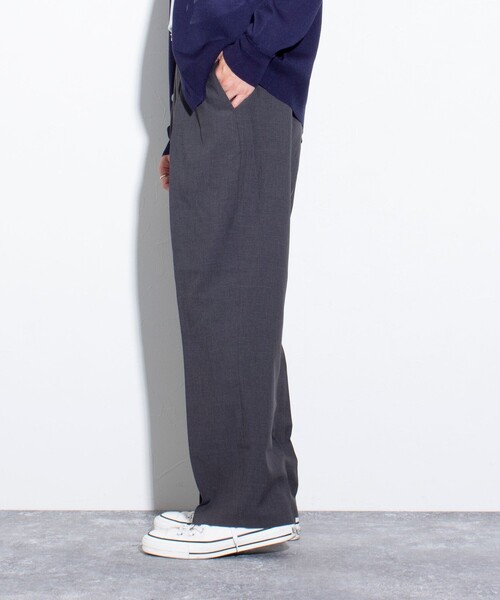 GLOSTER（グロスター）の「【GLOSTER/グロスター】シャンブレーエステル ツータックスラックス（スラックス・メンズ・チャコールグレー/ブラック/ベージュ・S/M/L）」の15枚目の写真