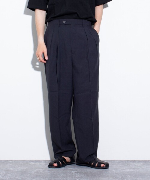 GLOSTER（グロスター）の「【GLOSTER/グロスター】シャンブレーエステル ツータックスラックス（スラックス・メンズ・チャコールグレー/ブラック/ベージュ・S/M/L）」の19枚目の写真