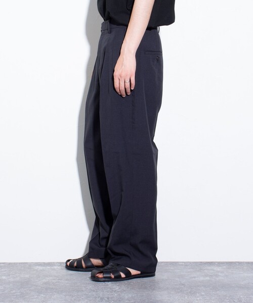 GLOSTER（グロスター）の「【GLOSTER/グロスター】シャンブレーエステル ツータックスラックス（スラックス・メンズ・チャコールグレー/ブラック/ベージュ・S/M/L）」の6枚目の写真