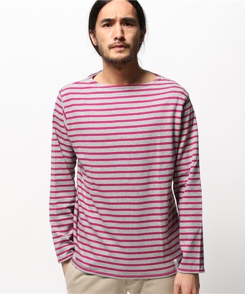 OUTLET(アウトレット)の「【CIAOPANIC TYPY】ボートネックマリンボーダーTee(Tシャツ/カットソー・メンズ・ネイビー/ブラック/ホワイト/グレー・LARGE/SMALL/MEDIUM)」の3枚目の写真