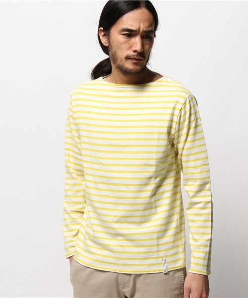OUTLET(アウトレット)の「【CIAOPANIC TYPY】ボートネックマリンボーダーTee(Tシャツ/カットソー・メンズ・ネイビー/ブラック/ホワイト/グレー・LARGE/SMALL/MEDIUM)」の2枚目の写真