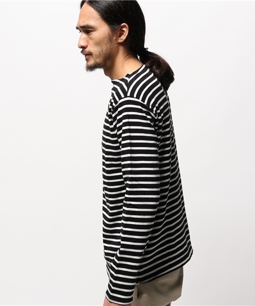 OUTLET(アウトレット)の「【CIAOPANIC TYPY】ボートネックマリンボーダーTee(Tシャツ/カットソー・メンズ・ネイビー/ブラック/ホワイト/グレー・LARGE/SMALL/MEDIUM)」の6枚目の写真