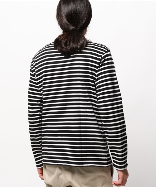 OUTLET(アウトレット)の「【CIAOPANIC TYPY】ボートネックマリンボーダーTee(Tシャツ/カットソー・メンズ・ネイビー/ブラック/ホワイト/グレー・LARGE/SMALL/MEDIUM)」の7枚目の写真
