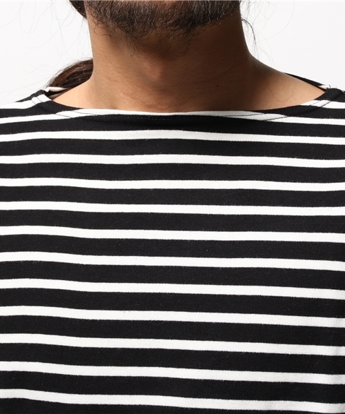 OUTLET(アウトレット)の「【CIAOPANIC TYPY】ボートネックマリンボーダーTee(Tシャツ/カットソー・メンズ・ネイビー/ブラック/ホワイト/グレー・LARGE/SMALL/MEDIUM)」の8枚目の写真
