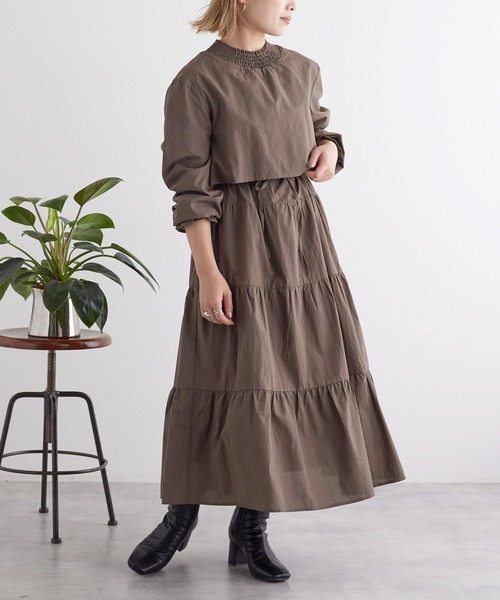 w closet（ダブルクローゼット）の「コットンティアードワンピース