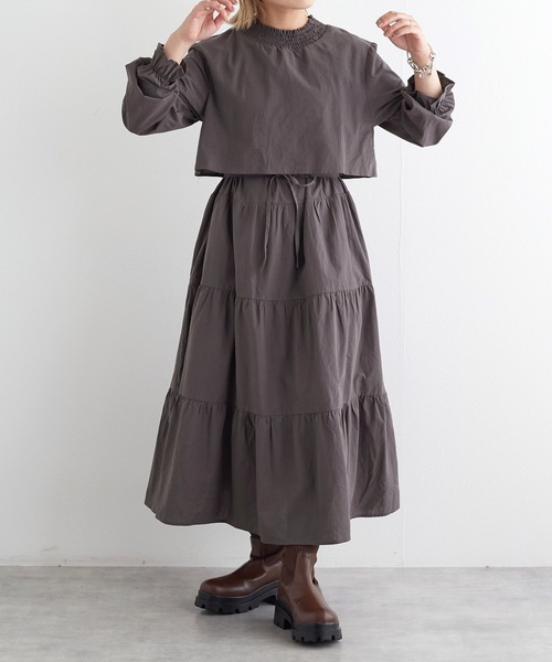 w closet（ダブルクローゼット）の「コットンティアードワンピース