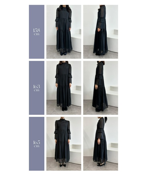 Olu.（オルドット）の「【オケージョンアイテム】オーガンジーロングドレス（ドレス・レディース・カーキ/ブラック・FREE）」の16枚目の写真