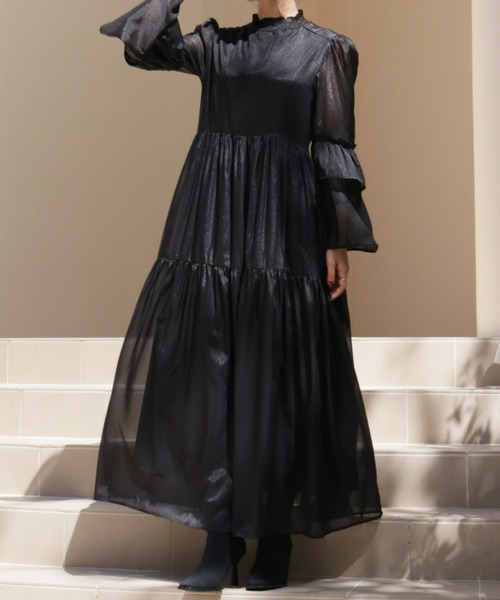 Olu.（オルドット）の「【オケージョンアイテム】オーガンジーロングドレス（ドレス・レディース・カーキ/ブラック・FREE）」の17枚目の写真