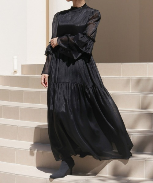 Olu.（オルドット）の「【オケージョンアイテム】オーガンジーロングドレス（ドレス・レディース・カーキ/ブラック・FREE）」の19枚目の写真