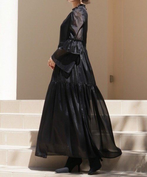 Olu.（オルドット）の「【オケージョンアイテム】オーガンジーロングドレス（ドレス・レディース・カーキ/ブラック・FREE）」の20枚目の写真