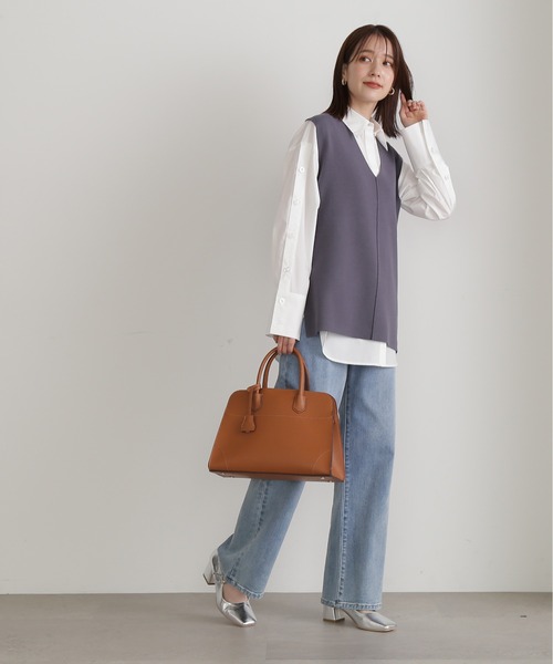 N.（N. Natural Beauty Basic）（エヌエヌナチュラルビューティーベーシック）の「◆キルティングボストンバッグ（ビジネスバッグ・レディース・ブラック/キャメル・ﾌﾘ-）」の6枚目の写真