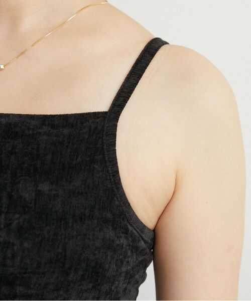 RETRO GIRL（レトロガール）の「カップ付きベロアキャミ（キャミソール・レディース・オフホワイト/ブラック/イエロー・FREE）」の12枚目の写真