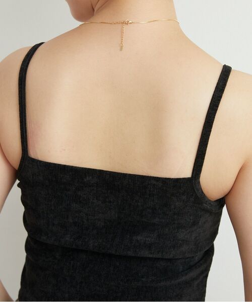 RETRO GIRL（レトロガール）の「カップ付きベロアキャミ（キャミソール・レディース・オフホワイト/ブラック/イエロー・FREE）」の14枚目の写真