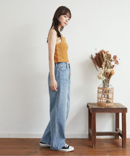 RETRO GIRL（レトロガール）の「カップ付きベロアキャミ（キャミソール・レディース・オフホワイト/ブラック/イエロー・FREE）」の16枚目の写真