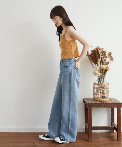 RETRO GIRL（レトロガール）の「カップ付きベロアキャミ（キャミソール・レディース・オフホワイト/ブラック/イエロー・FREE）」の17枚目の写真